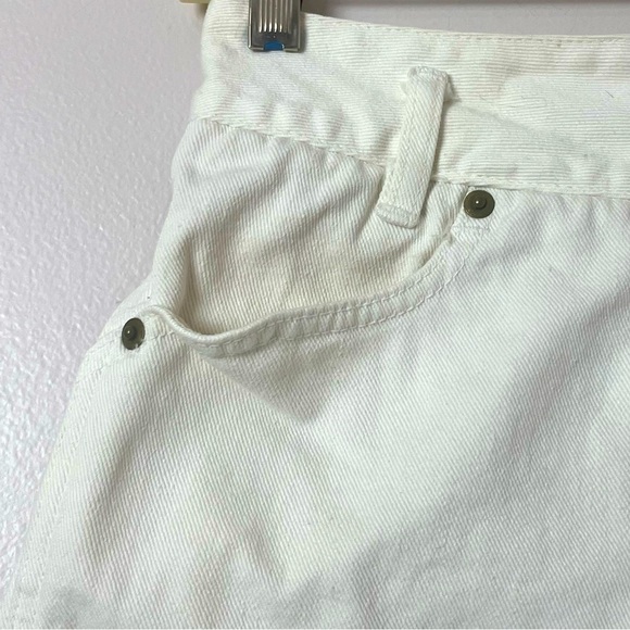 Bergamo Vintage 80’s High-Waisted Shorts | Cuffed Hem | 100% Cotton | Off White - Picture 3 of 11